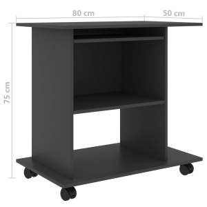 Birou de calculator, gri, 80 x 50 x 75 cm, PAL - Img 5
