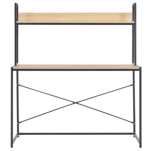 Birou de calculator, negru și stejar, 120 x 60 x 138 cm - Img 3
