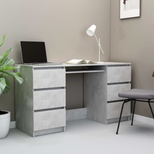 Birou de scris, gri beton, 140 x 50 x 77 cm, PAL