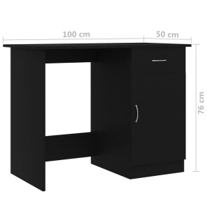 Birou, negru, 100 x 50 x 76 cm, PAL - Img 9