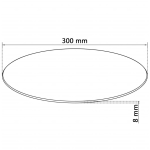Blat de masă din sticlă securizată, rotund, 300 mm - Img 4