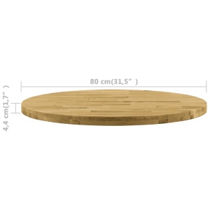 Blat de masă, lemn masiv de stejar, rotund, 44 mm, 800 mm - Img 5