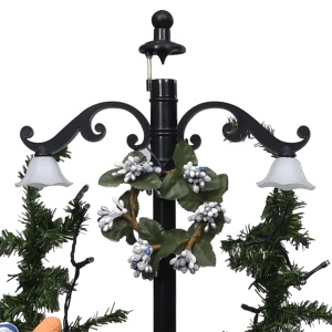 Brad de Crăciun cu ninsoare și bază umbrelă albastru 75 cm PVC - Img 6