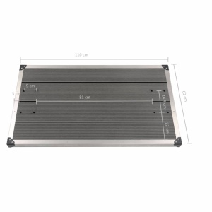 Cădiță de duș de exterior gri 110x62 cm WPC și oțel inoxidabil - Img 7