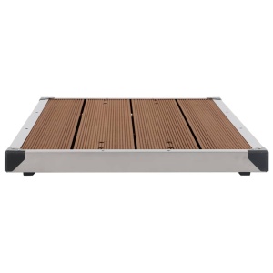 Cădiță de duș de exterior maro 110x62 cm WPC și oțel inoxidabil - Img 3
