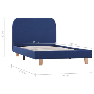 Cadru de pat, albastru, 90 x 200 cm, material textil - Img 5