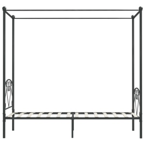 Cadru de pat cu baldachin, gri, 90 x 200 cm, metal - Img 4