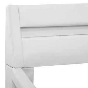 Cadru de pat cu LED, alb, 140 x 200 cm, piele ecologică - Img 6