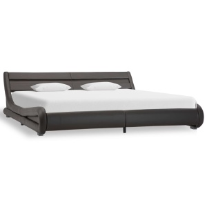 Cadru de pat cu LED, gri, 180 x 200 cm, piele artificială - Img 2