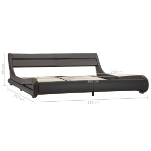 Cadru de pat cu LED, gri, 180 x 200 cm, piele artificială - Img 7