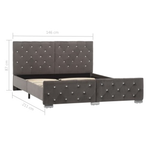 Cadru de pat, gri, 140 x 200 cm, material textil - Img 7