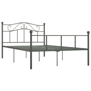 Cadru de pat, gri, 160 x 200 cm, metal - Img 2