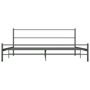 Cadru de pat, gri, 200 x 200 cm, metal - Img 3
