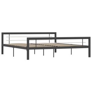 Cadru de pat, gri și alb, 180 x 200 cm, metal - Img 2
