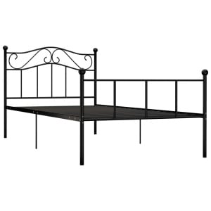 Cadru de pat, negru, 100 x 200 cm, metal - Img 2