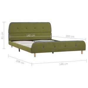 Cadru de pat, verde, 140 x 200 cm, material textil - Img 5