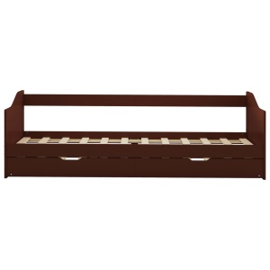 Cadru pat canapea, extensibil, maro, 90 x 200 cm, lemn de pin - Img 3