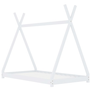 Cadru pat de copii, alb, 70 x 140 cm, lemn masiv de pin - Img 2