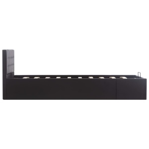 Cadru pat hidraulic cu ladă negru 90 x 200 cm piele ecologică - Img 8