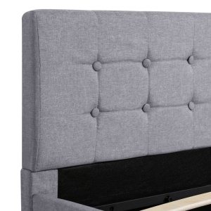 Cadru pat hidraulic depozitare gri deschis 140x200cm textil - Img 6