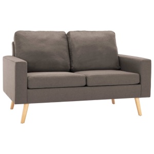 Canapea cu 2 locuri, gri taupe, material textil - Img 2
