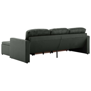 Canapea extensibilă modulară, 3 locuri, gri, piele ecologică - Img 7