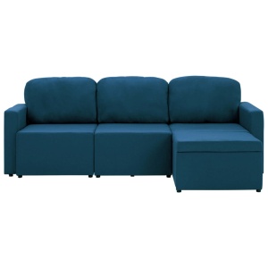 Canapea extensibilă modulară cu 3 locuri, albastru, textil - Img 8