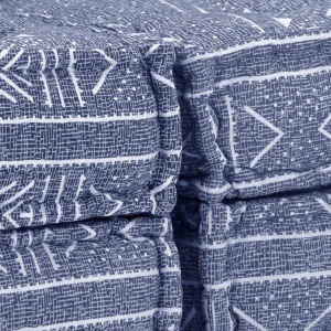 Canapea puf modulară cu 2 locuri, indigo, material textil - Img 2