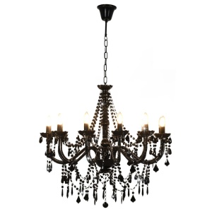 Candelabru cu mărgele, negru, 12 becuri x E14 - Img 4