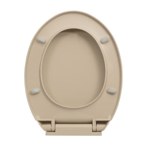 Capac WC cu inchidere silențioasă, bej, oval - Img 5