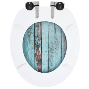 Capac WC cu inchidere silențioasă, MDF, design lemn vechi - Img 8