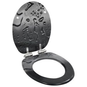 Capac WC cu inchidere silențioasă, MDF, design picătură de apă