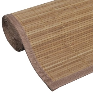 Carpetă dreptunghiulară din bambus 150 x 200 cm, maro - Img 6