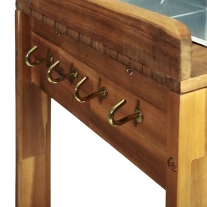 Cărucior bucătărie grădină, 92x43,5x141,5 cm, lemn de acacia - Img 4