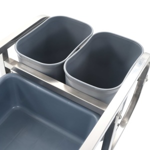 Cărucior de bucătărie cu recipiente din plastic, 87x43,5x92 cm - Img 8