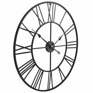 Ceas de perete vintage, cu cuarț, lemn și metal, XXL, 80 cm - Img 3