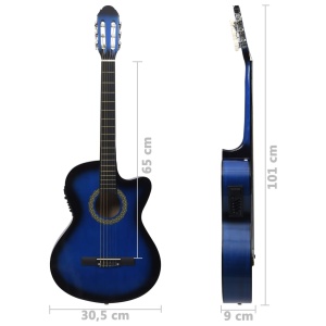 Chitară acustică occidentală cu egalizator, cu 6 corzi albastru - Img 7