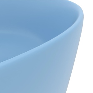 Chiuvetă baie lux albastru deschis mat 40x15 cm ceramică rotund - Img 6