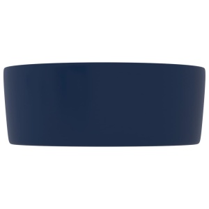 Chiuvetă baie lux albastru inchis mat 40x15 cm ceramică rotund - Img 4
