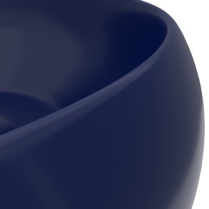 Chiuvetă baie lux albastru inchis mat 40x15 cm ceramică rotund - Img 6
