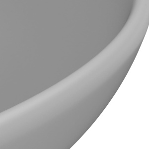 Chiuvetă baie lux, gri deschis mat, 32,5x14cm, ceramică, rotund - Img 6