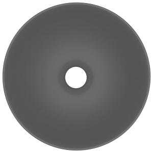 Chiuvetă de baie, gri deschis, ceramică, rotund - Img 4