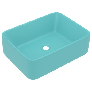 Chiuvetă de baie lux, verde deschis mat, 41x30x12 cm, ceramică - Img 2