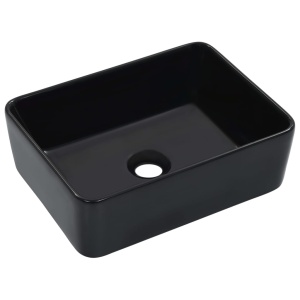 Chiuvetă de baie, negru, 40 x 30 x 13 cm, ceramică