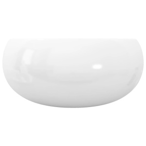Chiuvetă de baie rotundă, alb, 40 x 15 cm, ceramică - Img 6