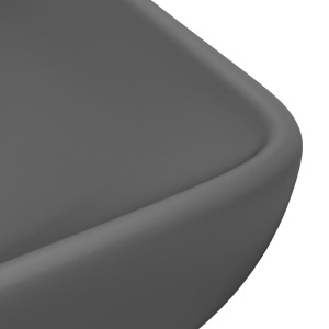 Chiuvetă de lux gri inchis mat 71x38 cm ceramică dreptughiular - Img 6