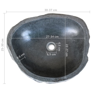Chiuvetă din piatră de râu, 30-37 cm, oval - Img 5