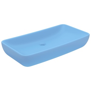 Chiuvetă dreptunghiulară lux, bleu mat, 71 x 38 cm, ceramică - Img 2