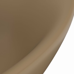 Chiuvetă lux cu preaplin, crem mat, 58,5x39 cm ceramică, oval - Img 7