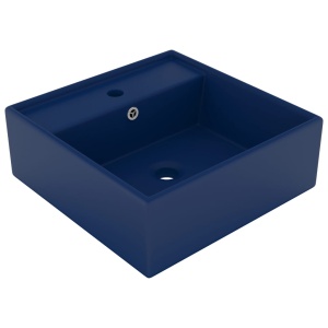 Chiuvetă lux preaplin albastru mat 41x41cm ceramică pătrat - Img 2
